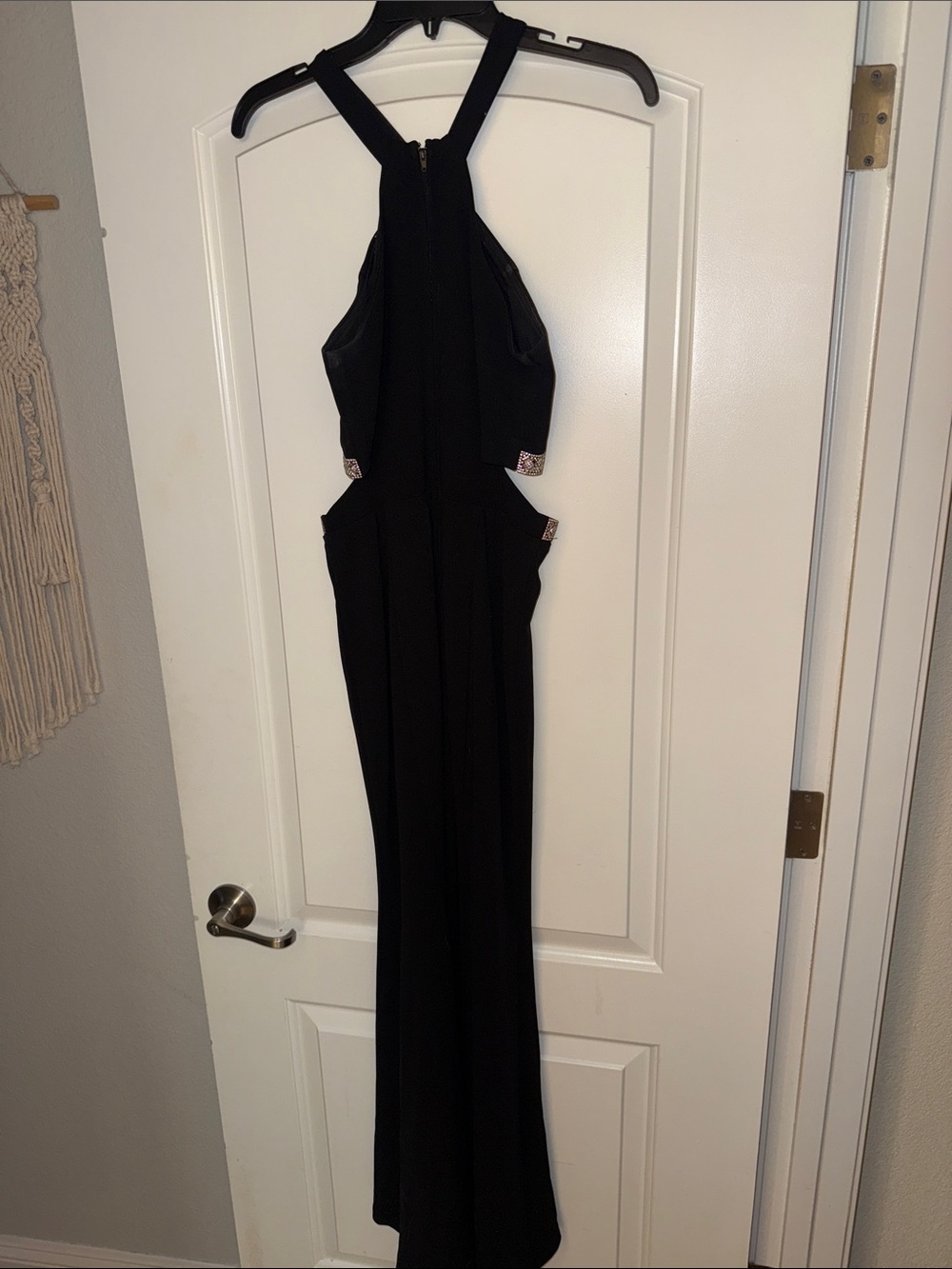 Xtraordinary Black Prom Gown with Crystal Cutout Waist - Picture 3 of 4